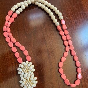 Vintage Pink and Cream Floral Necklace